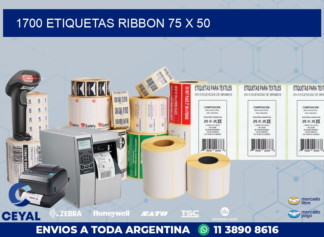 1700 ETIQUETAS RIBBON 75 x 50