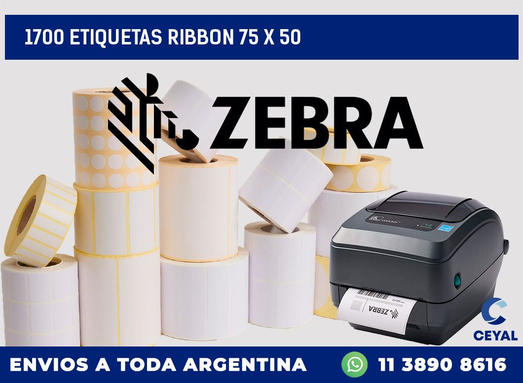 1700 ETIQUETAS RIBBON 75 x 50