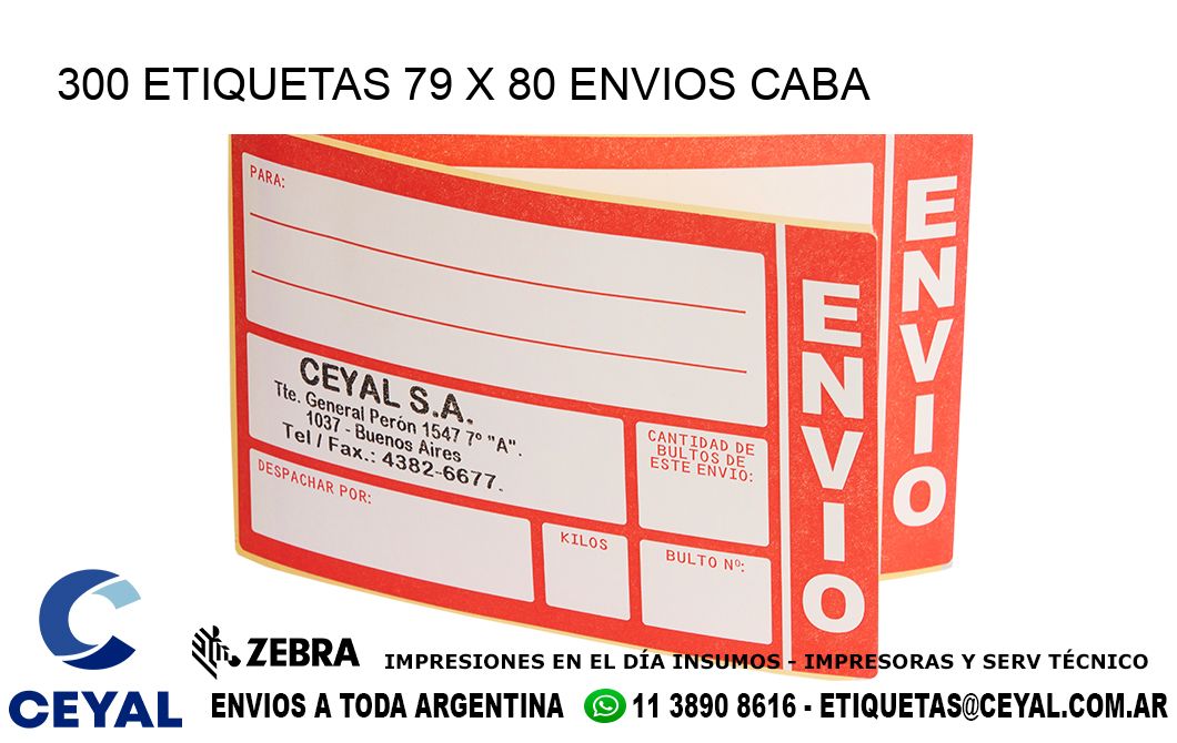 300 ETIQUETAS 79 x 80 ENVIOS CABA