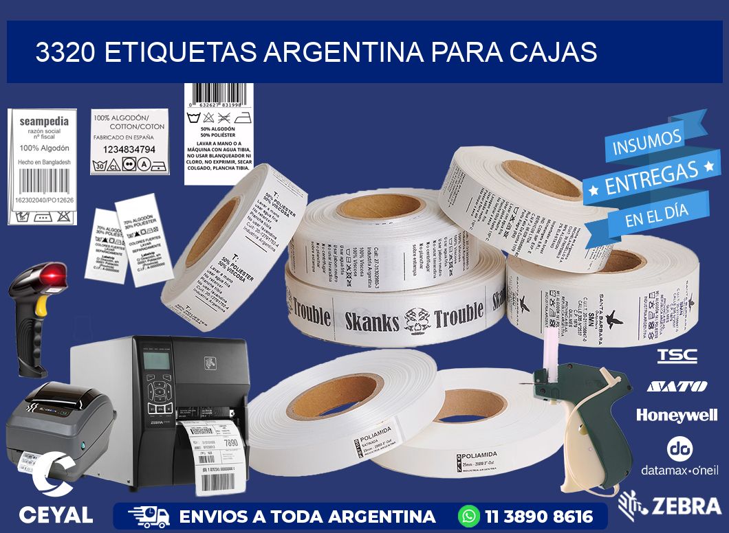 3320 ETIQUETAS ARGENTINA PARA CAJAS