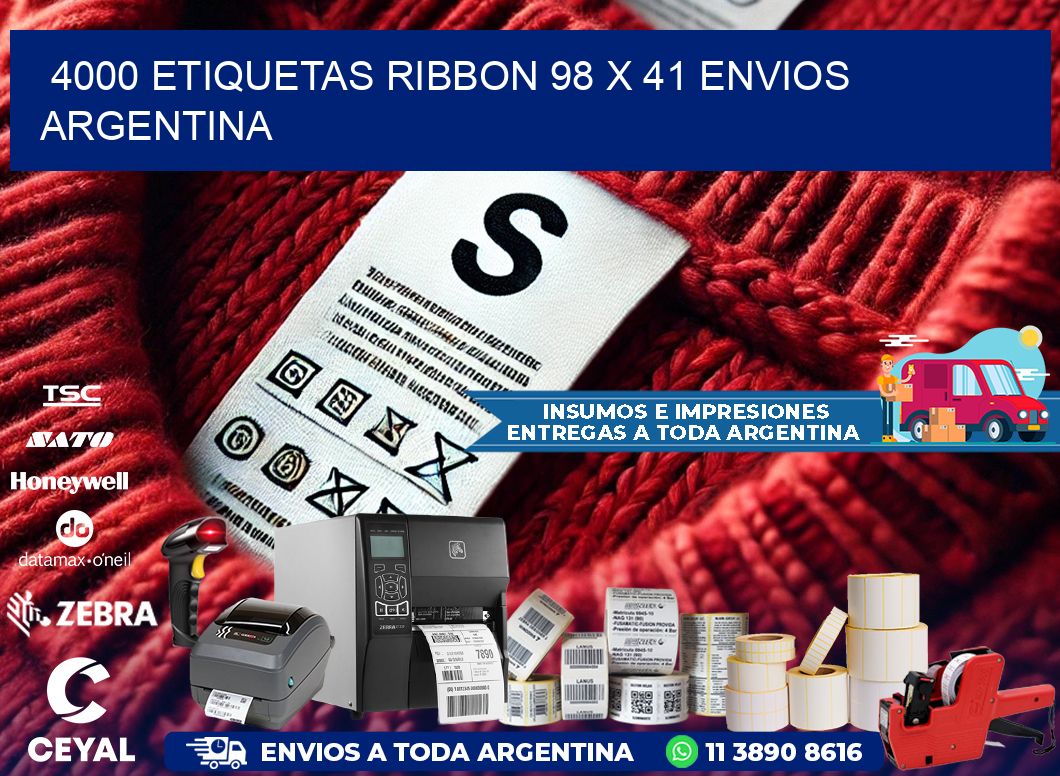 4000 ETIQUETAS RIBBON 98 x 41 ENVIOS ARGENTINA