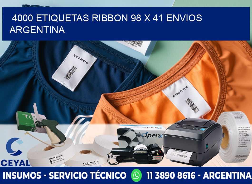 4000 ETIQUETAS RIBBON 98 x 41 ENVIOS ARGENTINA