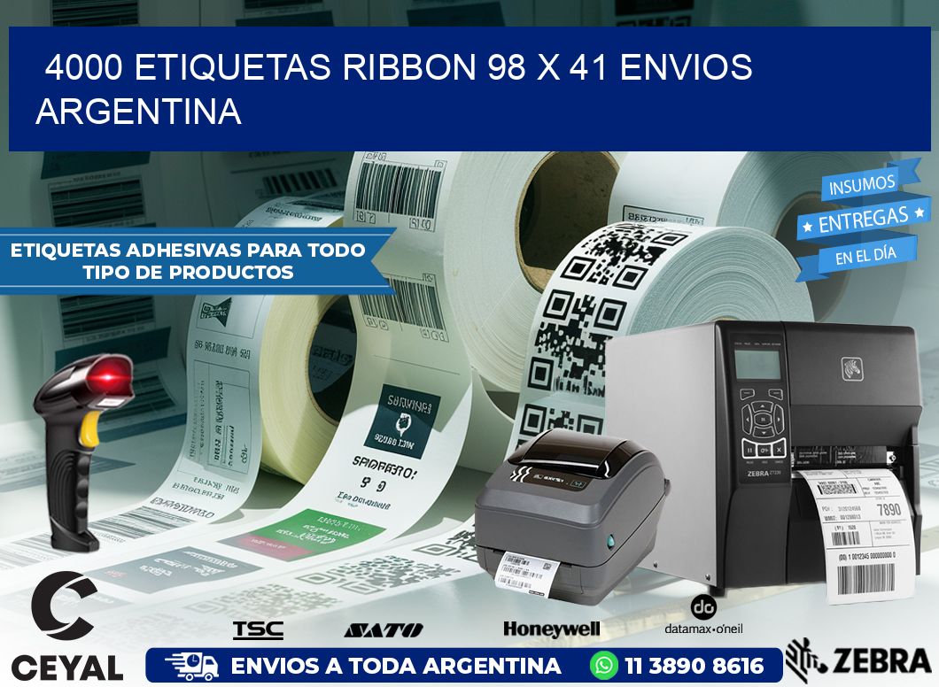 4000 ETIQUETAS RIBBON 98 x 41 ENVIOS ARGENTINA