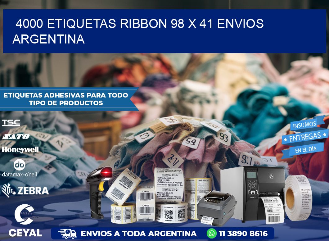 4000 ETIQUETAS RIBBON 98 x 41 ENVIOS ARGENTINA