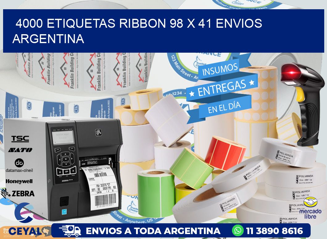 4000 ETIQUETAS RIBBON 98 x 41 ENVIOS ARGENTINA