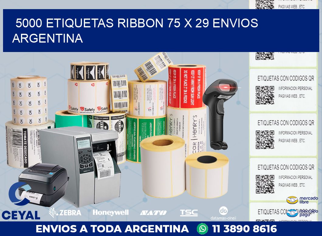 5000 ETIQUETAS RIBBON 75 x 29 ENVIOS ARGENTINA