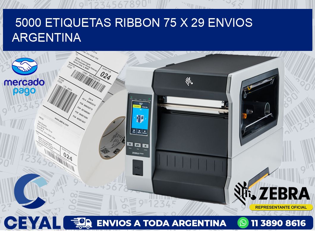 5000 ETIQUETAS RIBBON 75 x 29 ENVIOS ARGENTINA