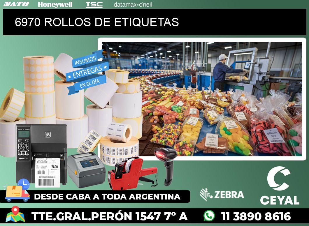 6970 ROLLOS DE ETIQUETAS