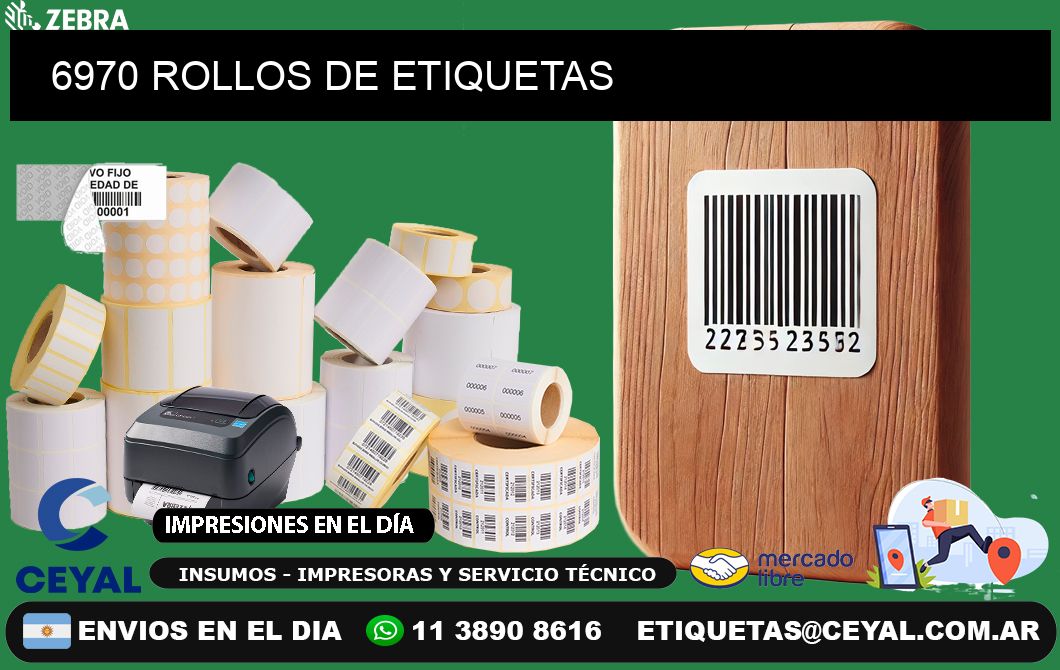 6970 ROLLOS DE ETIQUETAS