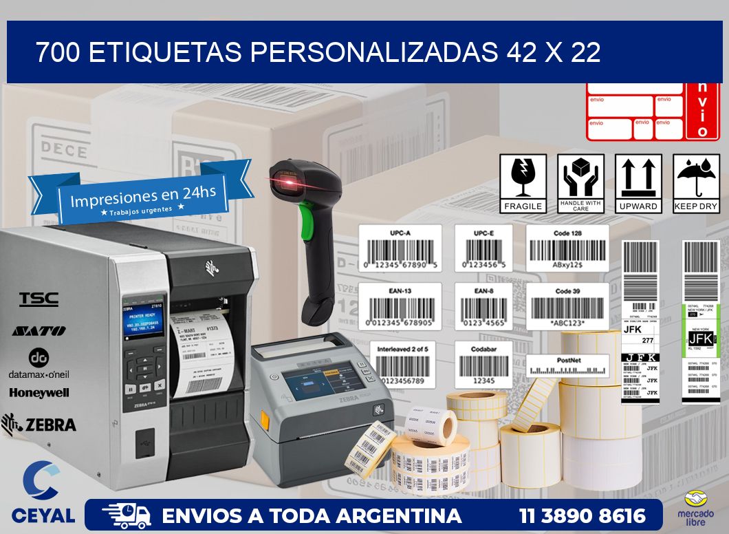 700 ETIQUETAS PERSONALIZADAS 42 x 22