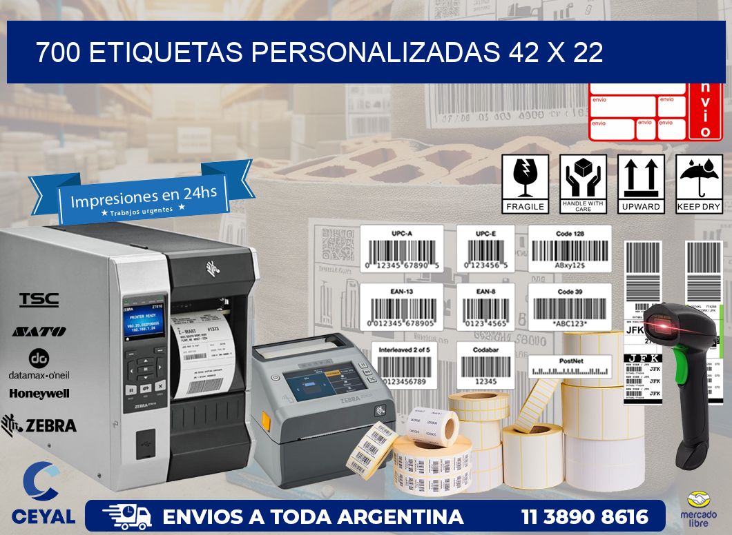 700 ETIQUETAS PERSONALIZADAS 42 x 22