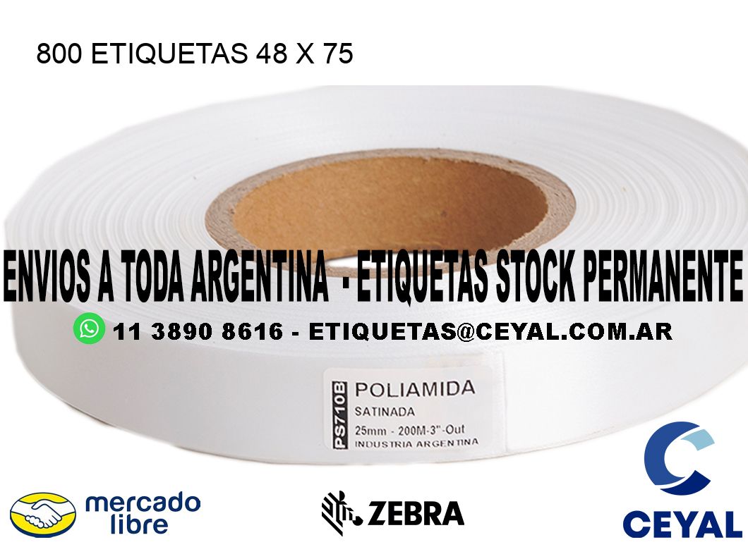 800 ETIQUETAS 48 x 75