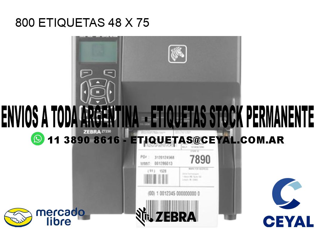 800 ETIQUETAS 48 x 75