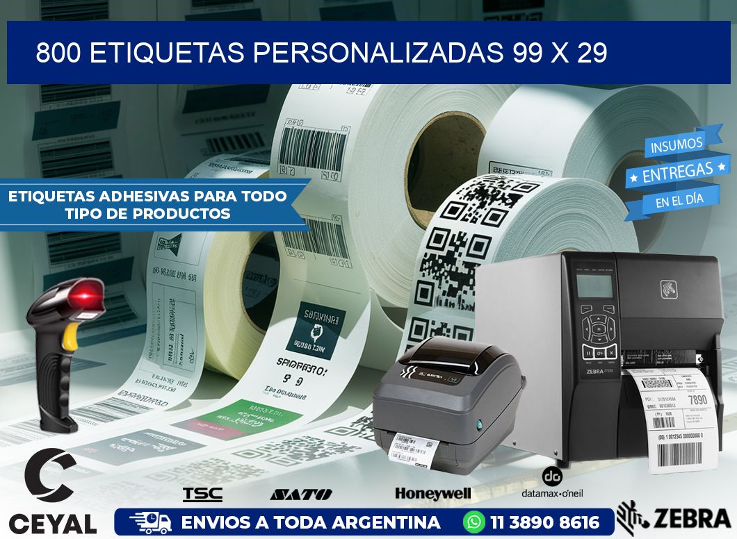 800 ETIQUETAS PERSONALIZADAS 99 x 29