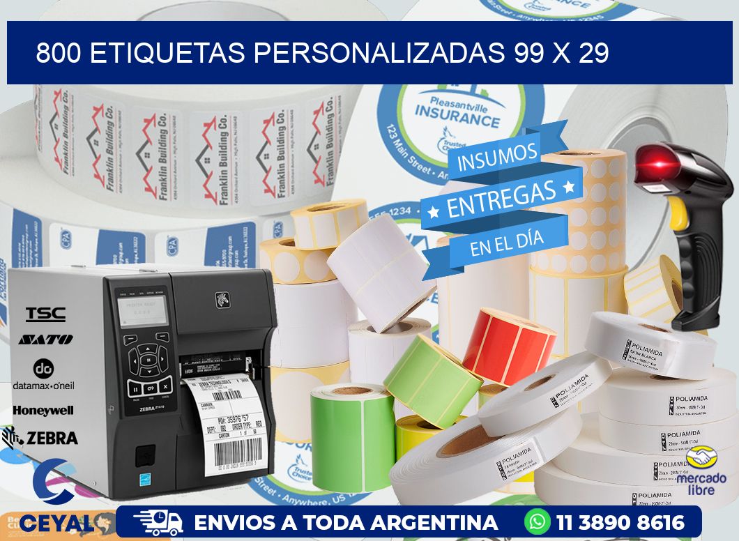 800 ETIQUETAS PERSONALIZADAS 99 x 29