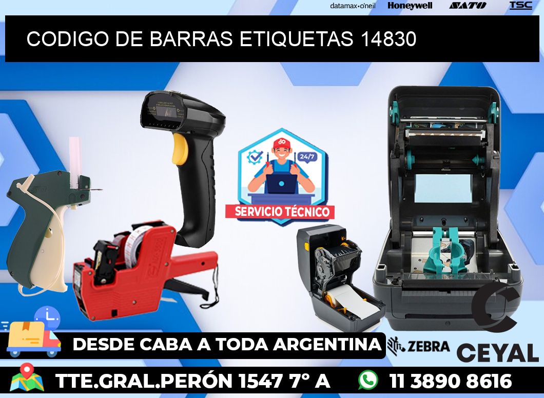 CODIGO DE BARRAS ETIQUETAS 14830