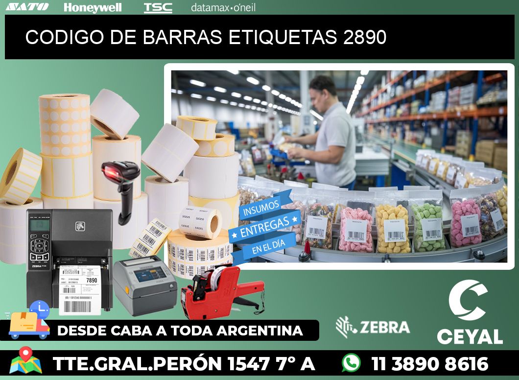 CODIGO DE BARRAS ETIQUETAS 2890