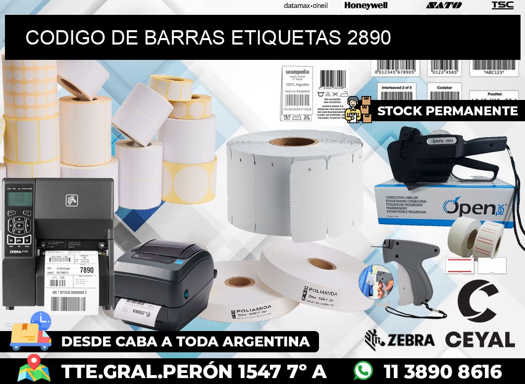 CODIGO DE BARRAS ETIQUETAS 2890