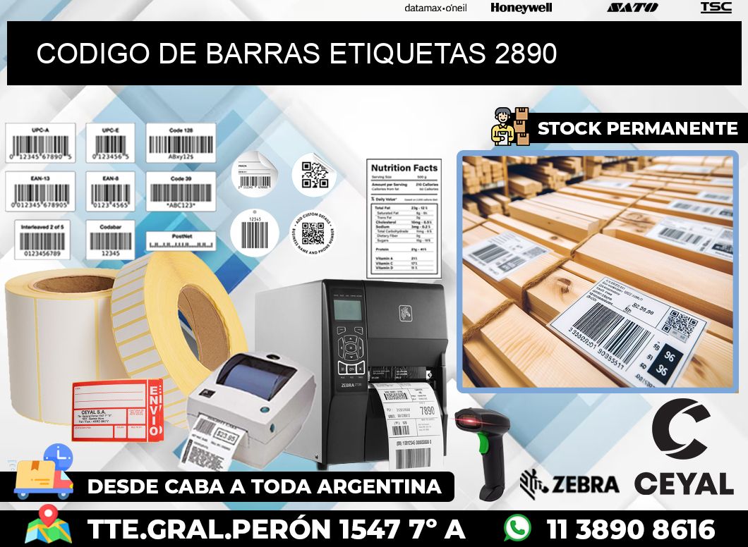 CODIGO DE BARRAS ETIQUETAS 2890