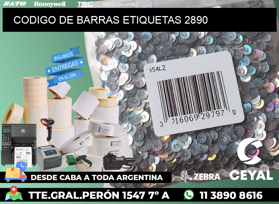 CODIGO DE BARRAS ETIQUETAS 2890