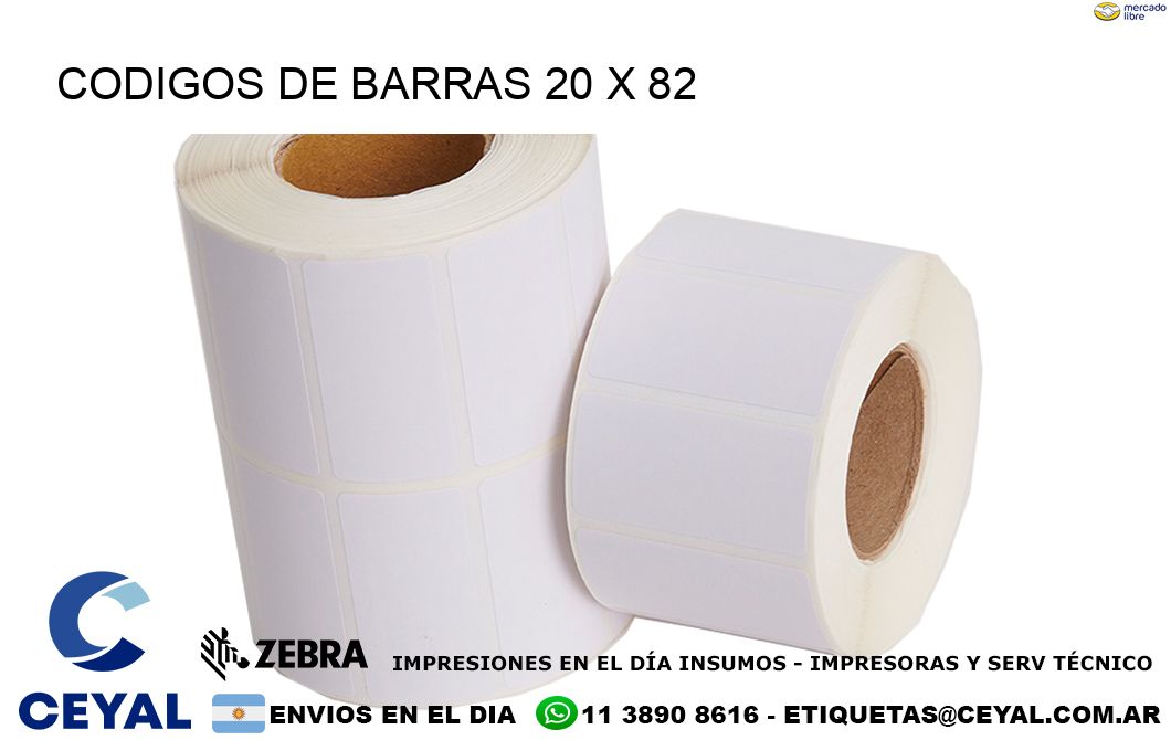 CODIGOS DE BARRAS 20 x 82