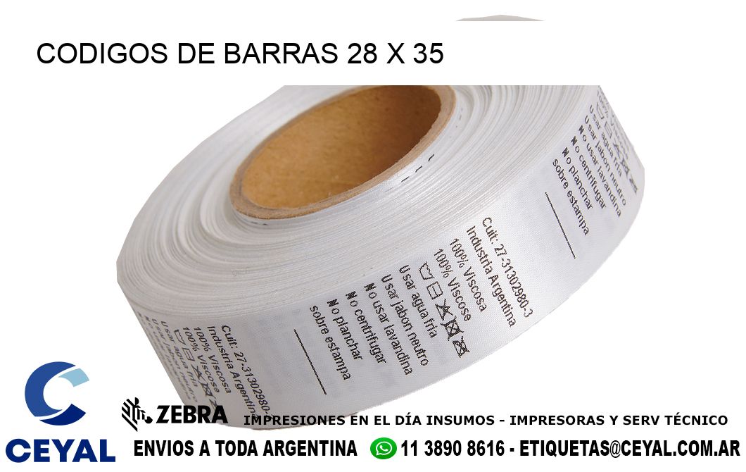 CODIGOS DE BARRAS 28 x 35