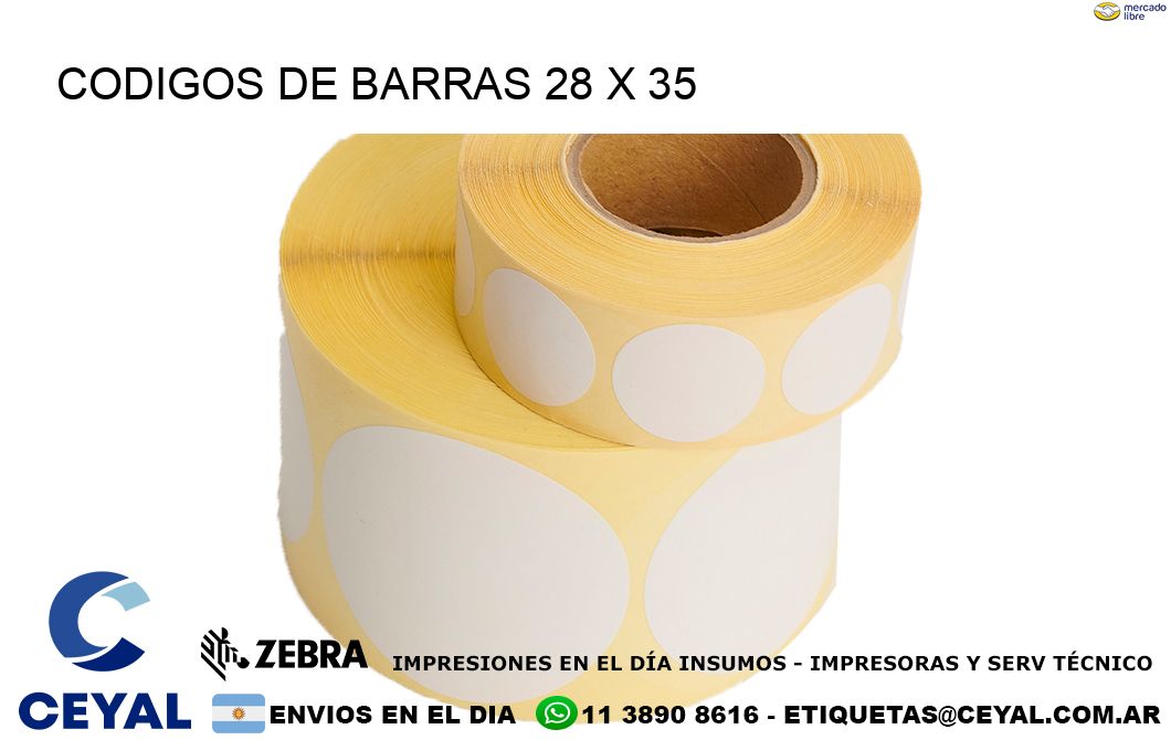 CODIGOS DE BARRAS 28 x 35