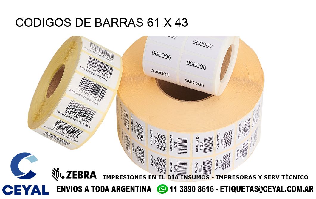 CODIGOS DE BARRAS 61 x 43