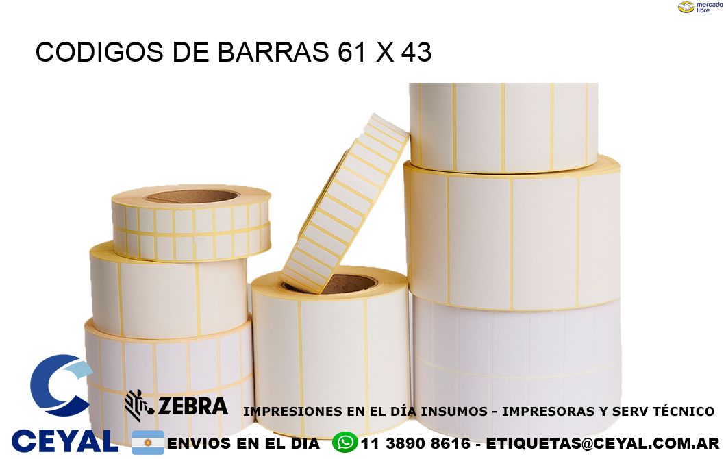 CODIGOS DE BARRAS 61 x 43