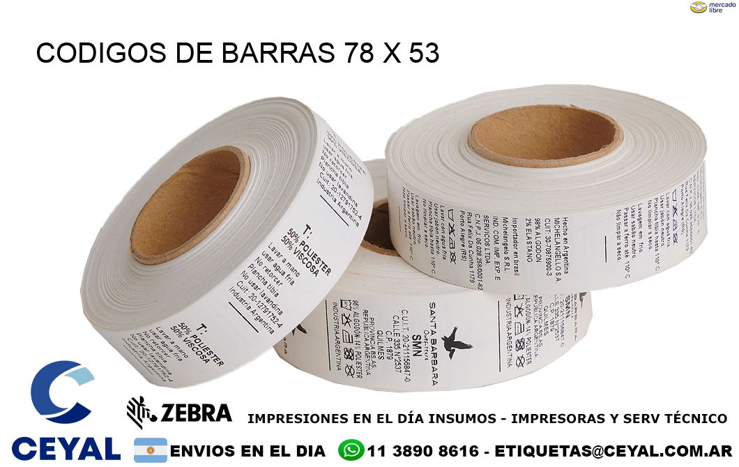 CODIGOS DE BARRAS 78 x 53