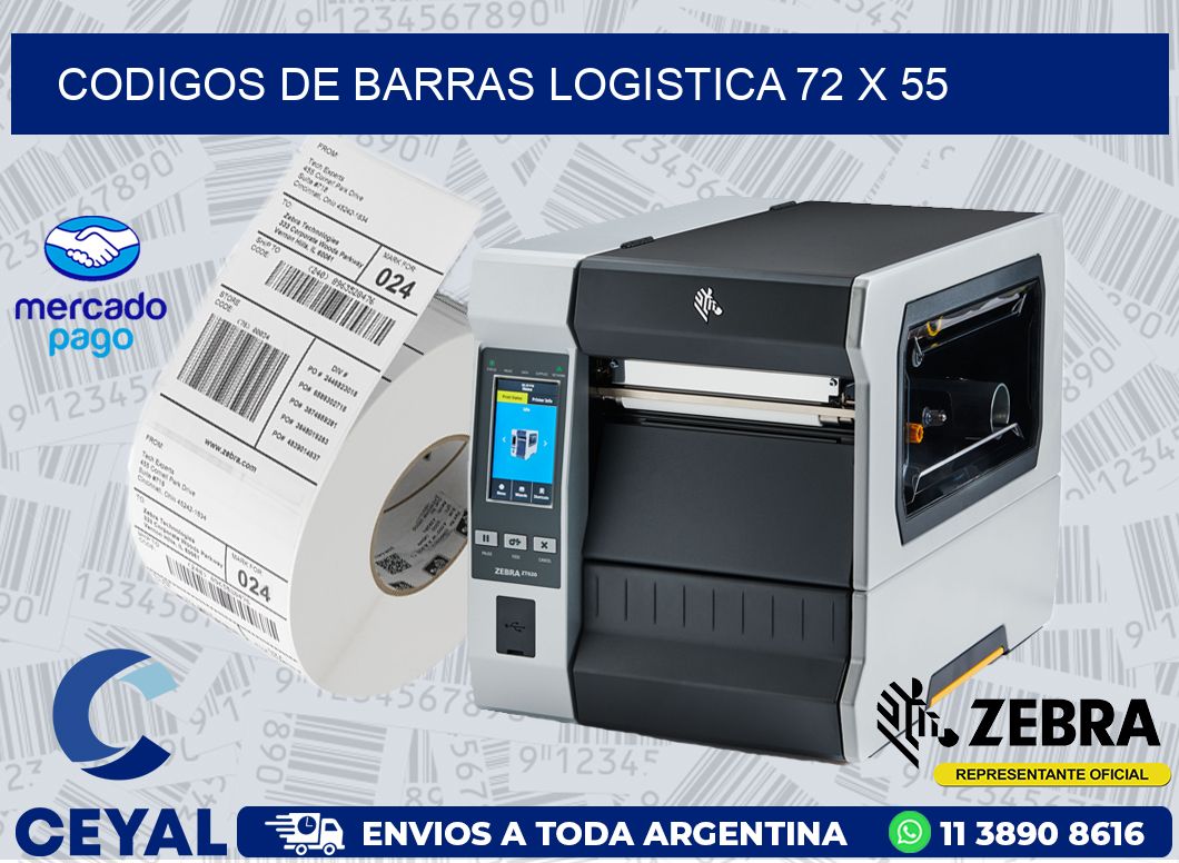 CODIGOS DE BARRAS LOGISTICA 72 x 55