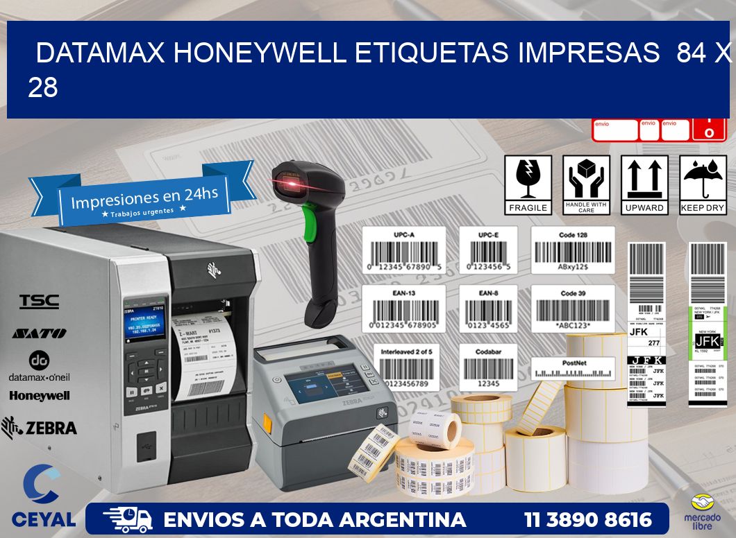 DATAMAX HONEYWELL ETIQUETAS IMPRESAS  84 x 28