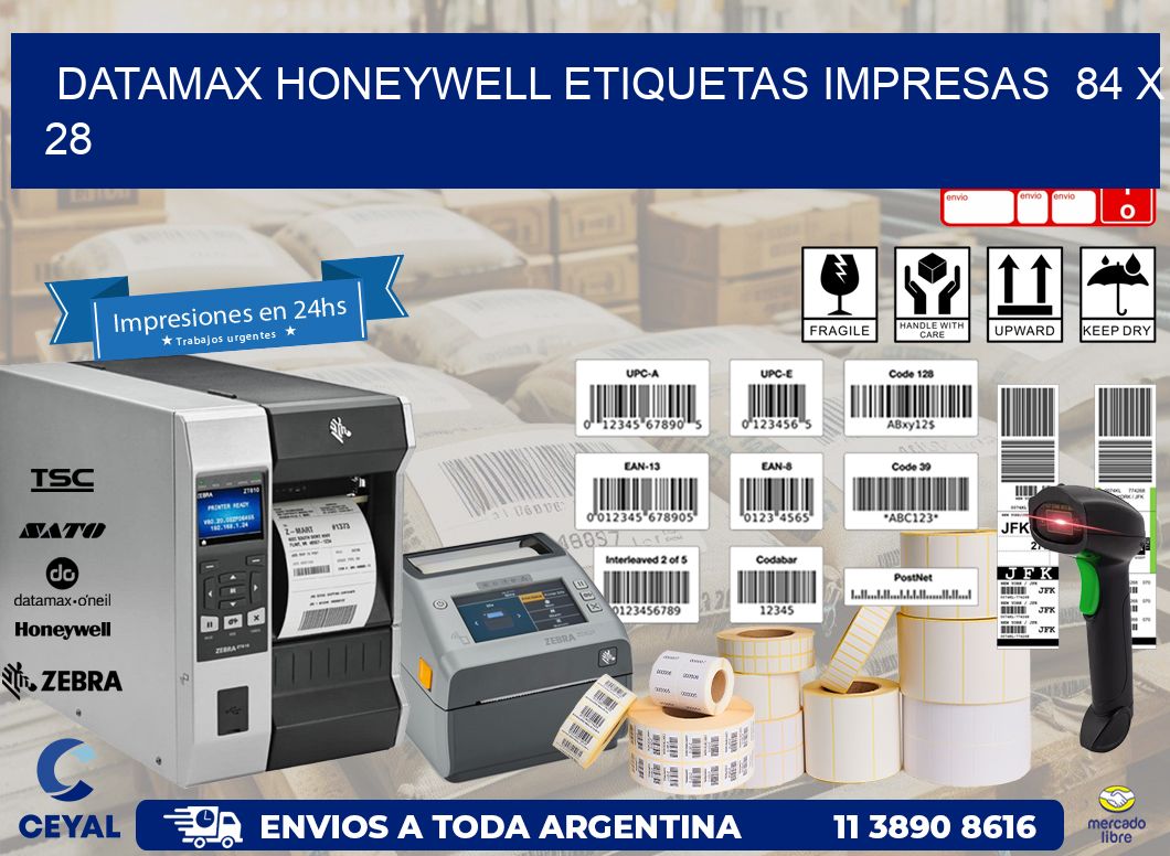 DATAMAX HONEYWELL ETIQUETAS IMPRESAS  84 x 28