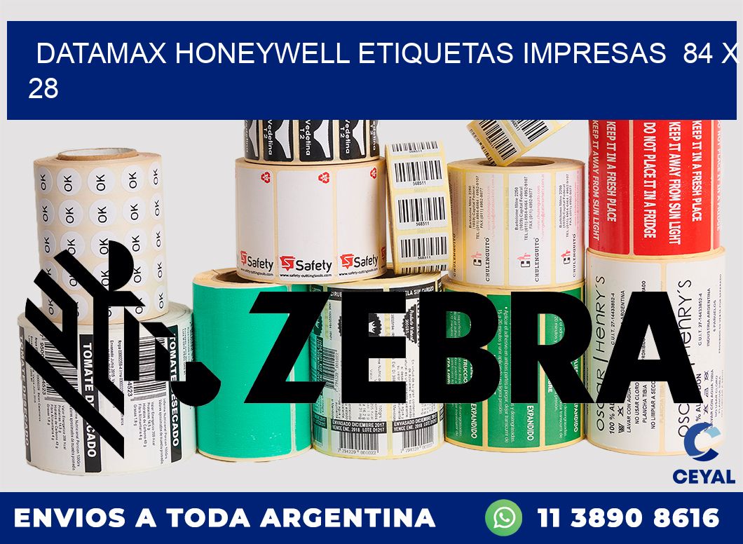 DATAMAX HONEYWELL ETIQUETAS IMPRESAS  84 x 28