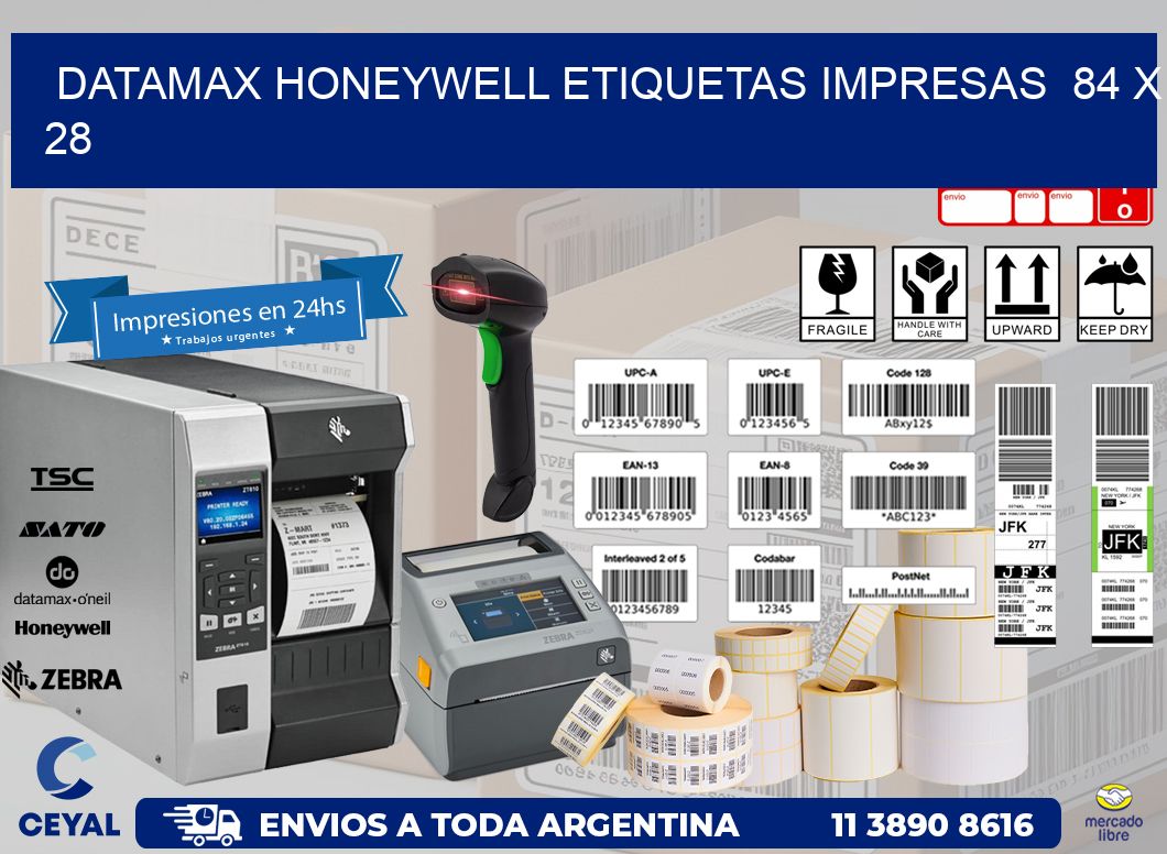 DATAMAX HONEYWELL ETIQUETAS IMPRESAS  84 x 28