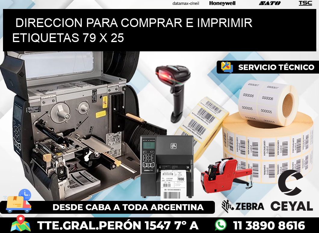 DIRECCION PARA COMPRAR E IMPRIMIR ETIQUETAS 79 x 25