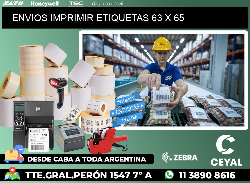 ENVIOS IMPRIMIR ETIQUETAS 63 x 65