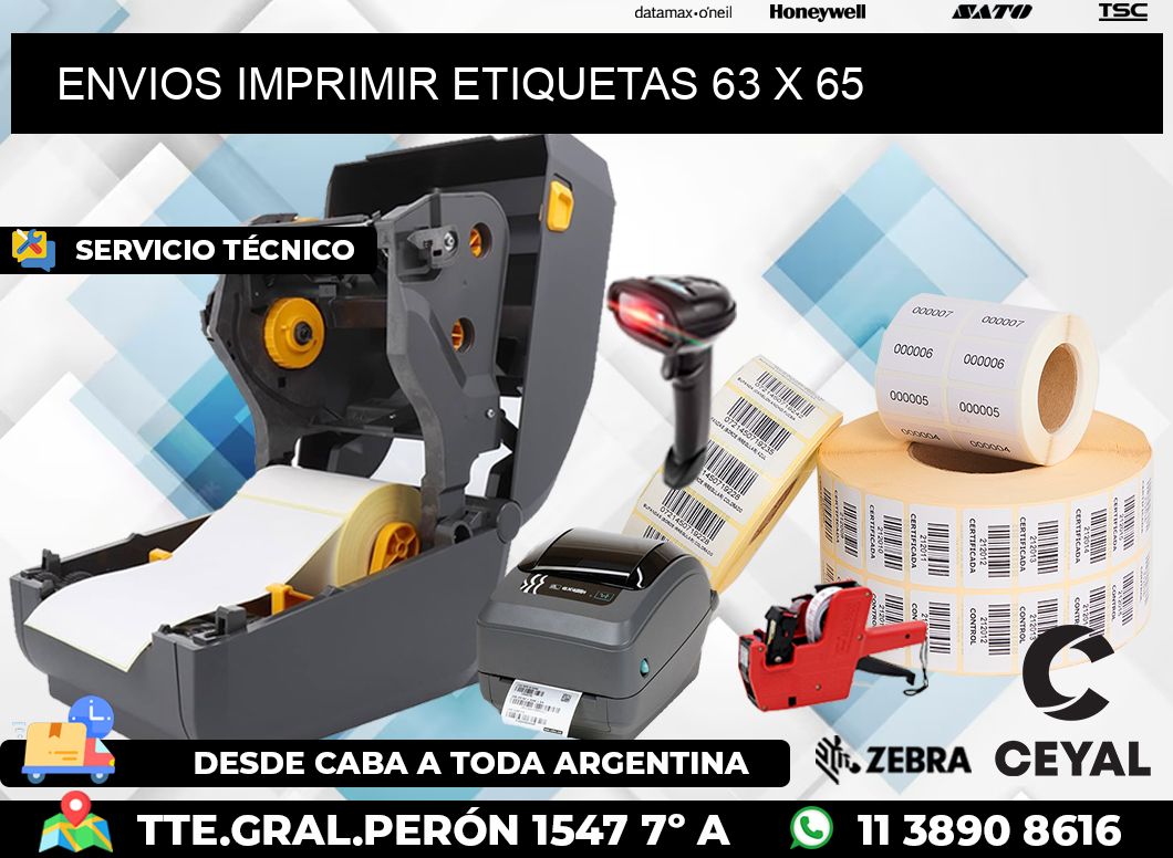 ENVIOS IMPRIMIR ETIQUETAS 63 x 65