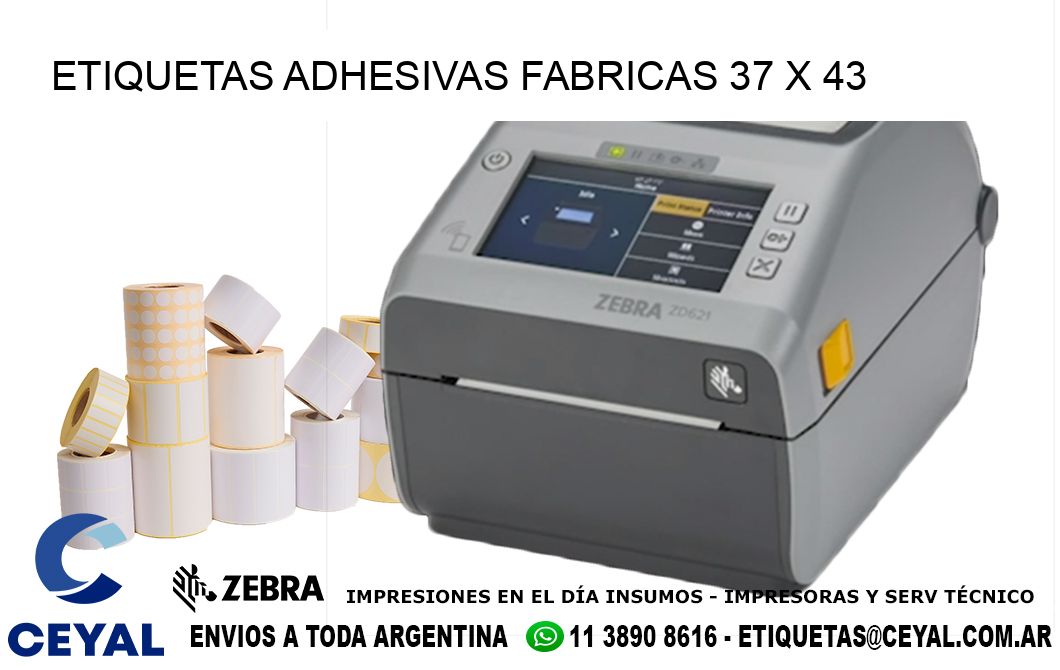 ETIQUETAS ADHESIVAS FABRICAS 37 x 43