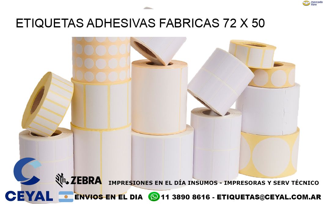 ETIQUETAS ADHESIVAS FABRICAS 72 x 50