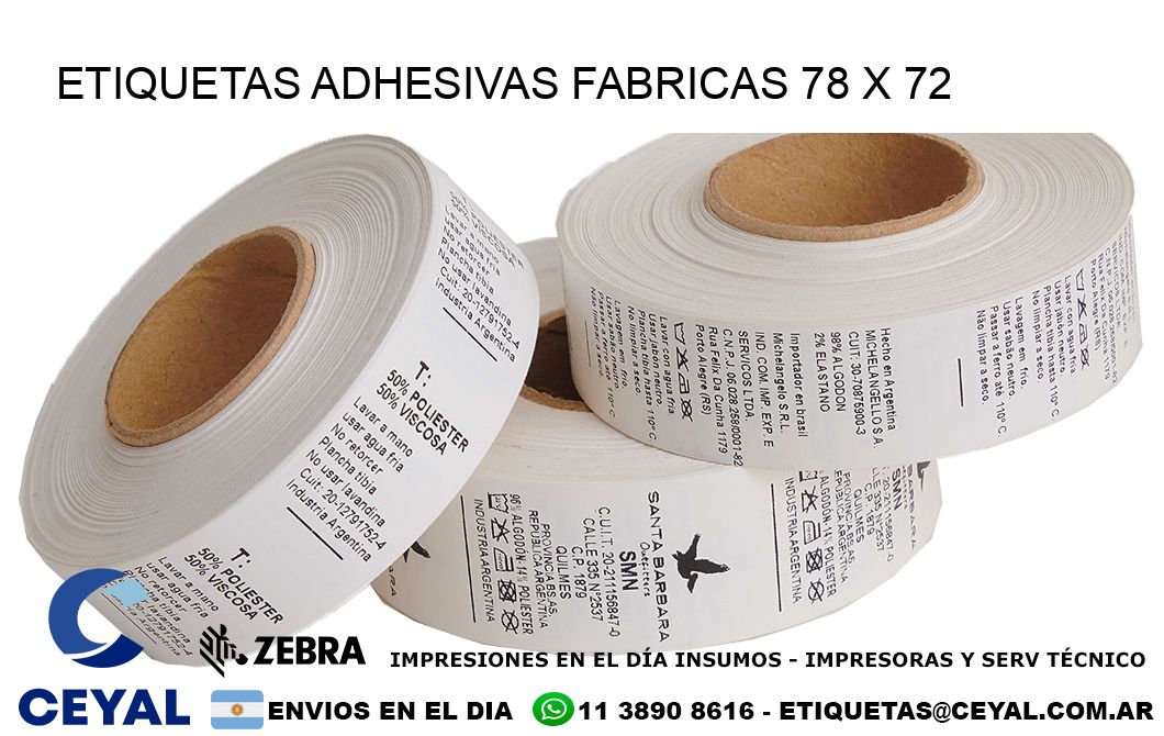 ETIQUETAS ADHESIVAS FABRICAS 78 x 72