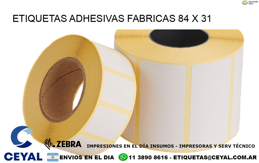 ETIQUETAS ADHESIVAS FABRICAS 84 x 31