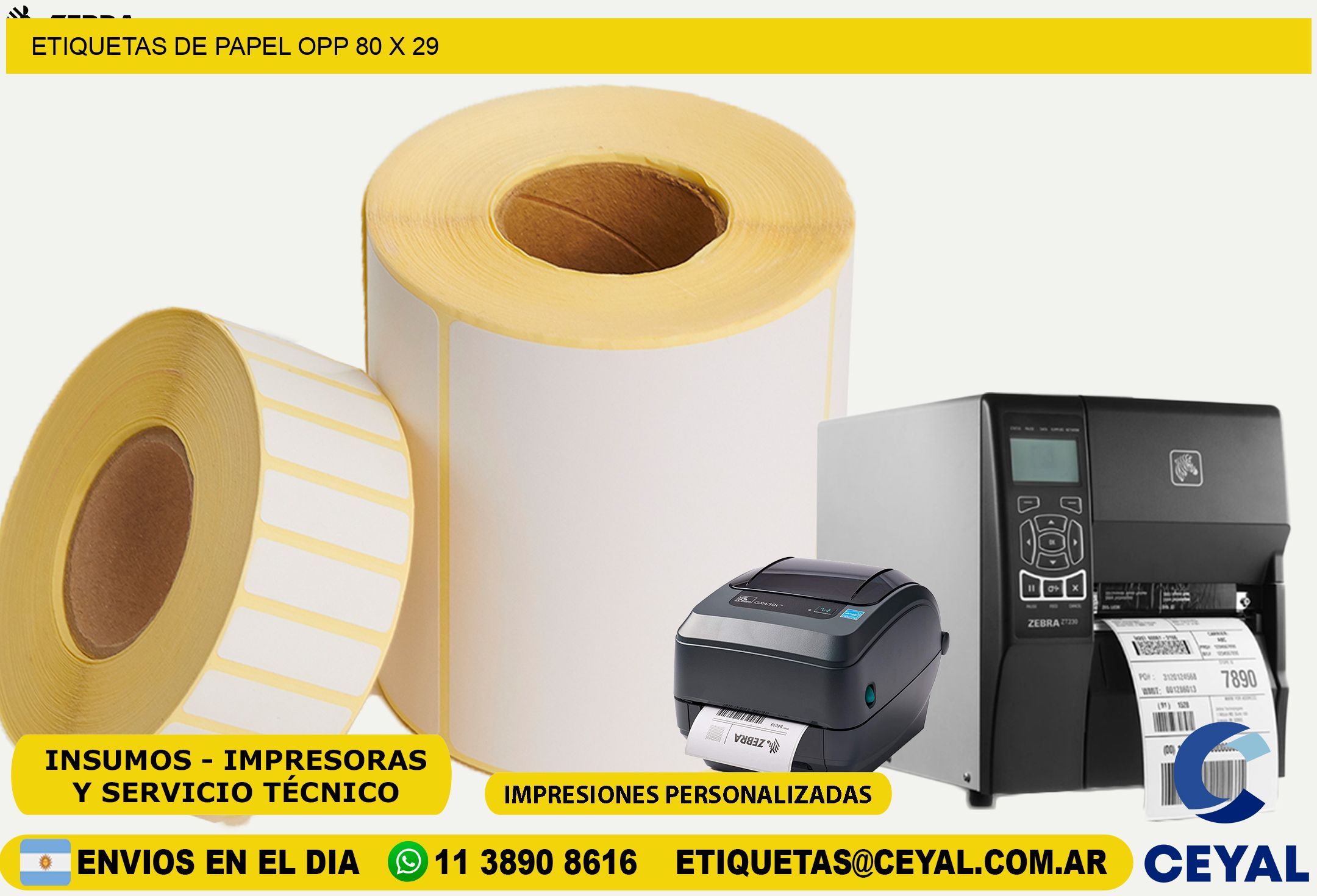 ETIQUETAS DE PAPEL OPP 80 x 29