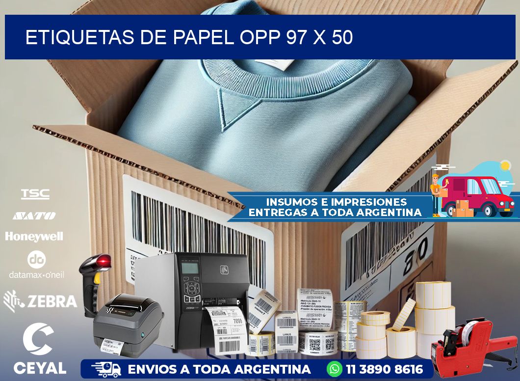 ETIQUETAS DE PAPEL OPP 97 x 50