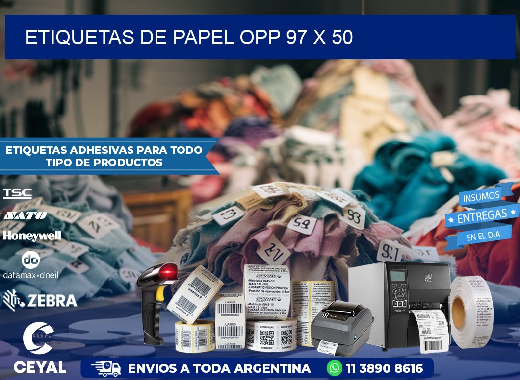 ETIQUETAS DE PAPEL OPP 97 x 50