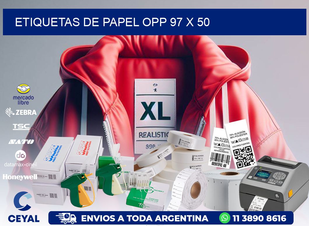 ETIQUETAS DE PAPEL OPP 97 x 50