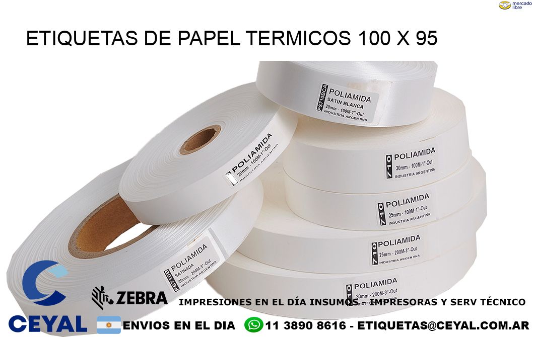 ETIQUETAS DE PAPEL TERMICOS 100 x 95