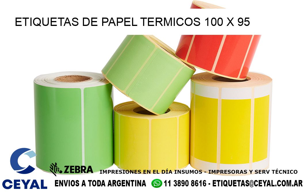 ETIQUETAS DE PAPEL TERMICOS 100 x 95