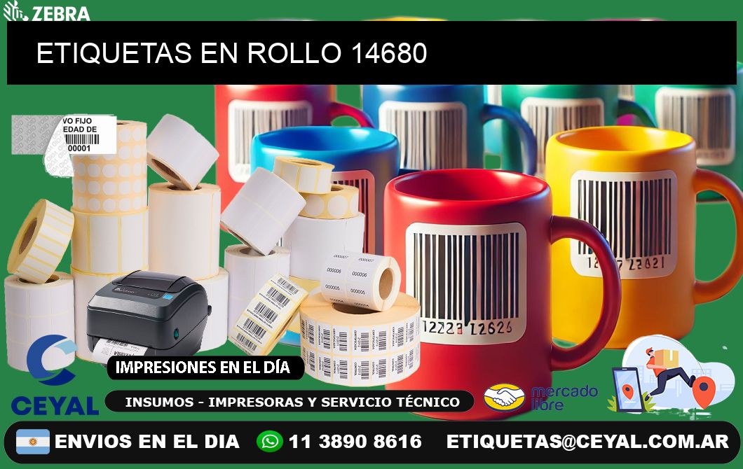 ETIQUETAS EN ROLLO 14680