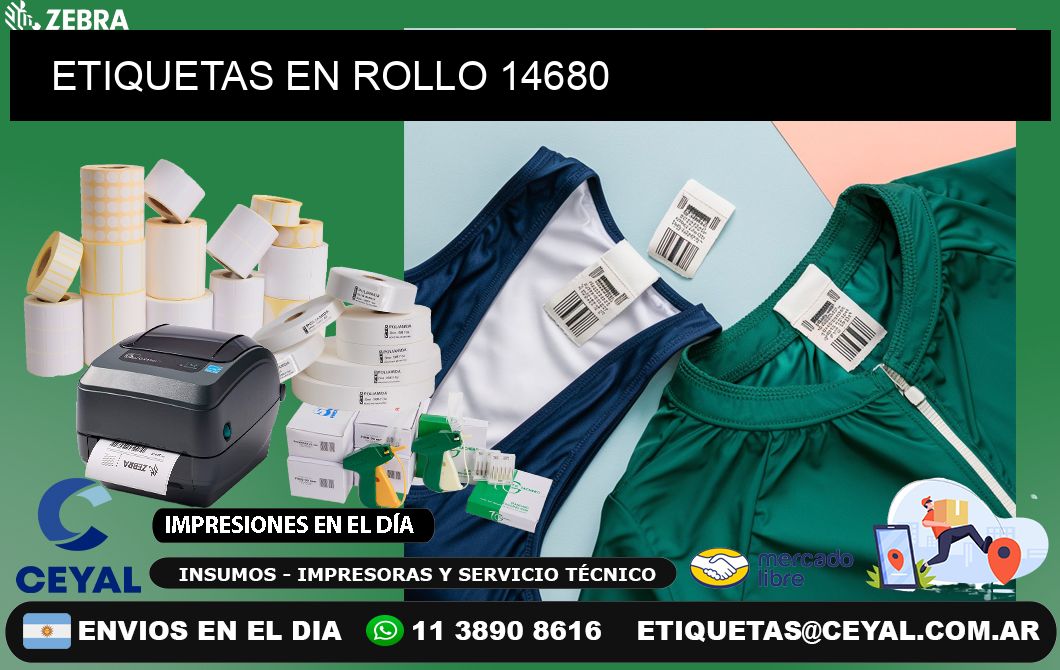 ETIQUETAS EN ROLLO 14680